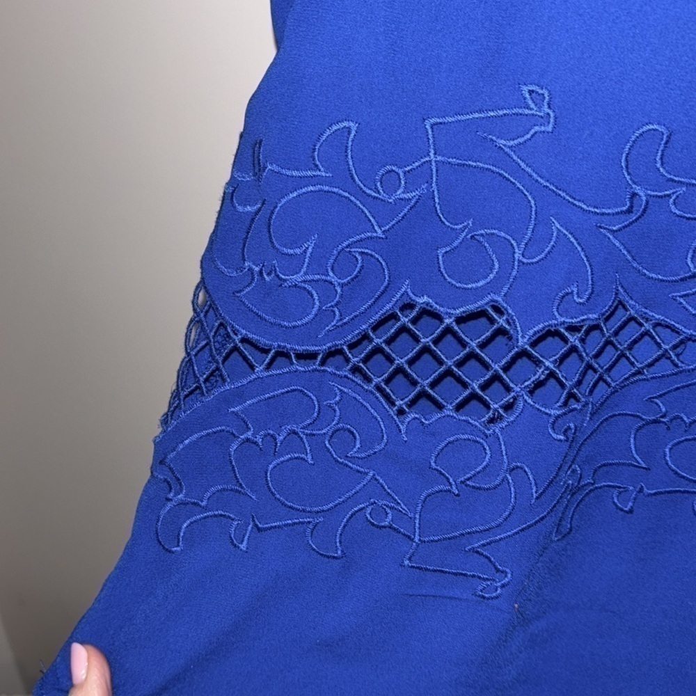 Pixley Eskiva crochet cutout blouse cobalt blue size small nwt - Picture 4 of 5